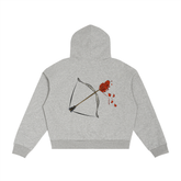 Contrast Plaid Boxy Zip Hoodie