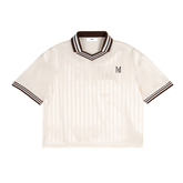 Contrast Stripes Polo Collar T-Shirt