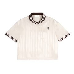 Contrast Stripes Polo Collar T-Shirt