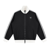 Contrast Side Stripe Fleece Track Jacket