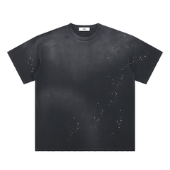 Hand-Frayed Sunfade Paint Splatter T-Shirt