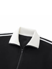Contrast Side Stripe Fleece Track Jacket